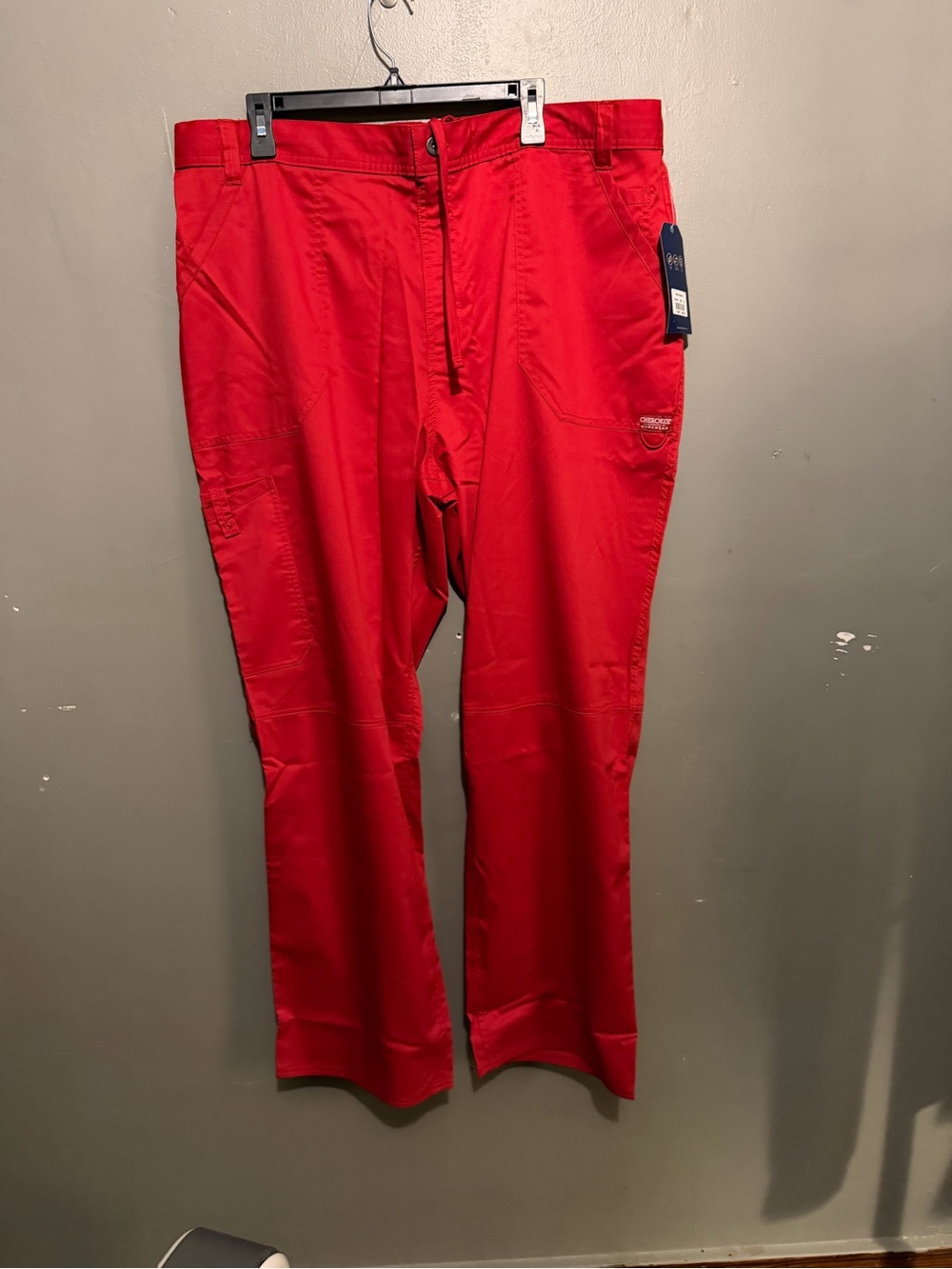 Cherokee Men's Red Scrub Pants - Classic Utility Style